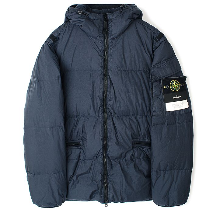 22FW 스톤 크링클랩스 후드 패딩 네이비